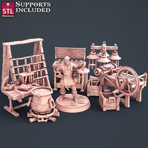 Candle Maker Npc Set | Tabletop Scale | D&D Ttrpg Miniature | Stl Miniatures