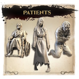 Patients, Normal and Nightmare | Wicked Hills Asylum | D&D TTRPG Miniature | Great Grimoire | 3D Print