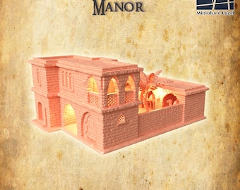 Desert Manor | 28mm Scale Model Terrain | D&D TTRPG Playable 3D Printed Building | MiniatureLand | 3D Print