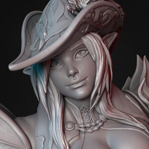 Elf Bard | Tabletop and Display Scale | TTRPG D&D Miniature | Custom Miniatures/Dungeon Pin Ups | Unpainted, Unplated Resin 8k | 3D Print