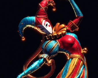 1:12 Colorful Jester | 3D Printed Resin Garage Kit Figure | CA 3D Studios | 3D Print