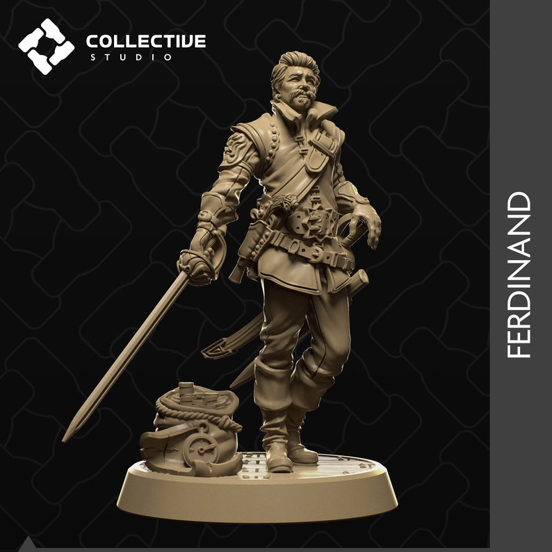 Ferdinand aguja swashbuckler rogue d d ttrpg miniature etsy