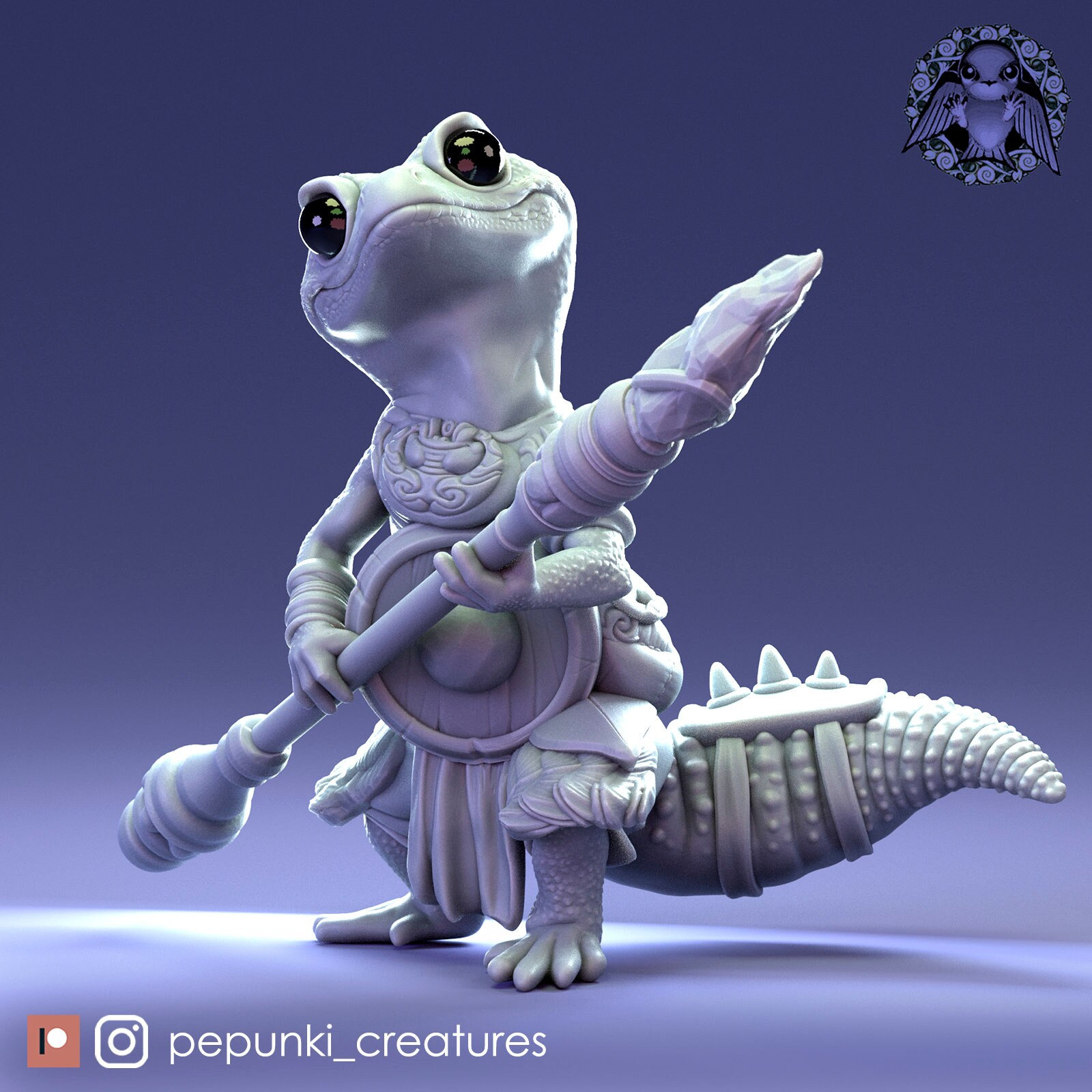 その他 Project Zentreya Geckos figure D&D Leopard Gecko Spearman | Tabletop or Display Scale | D&D