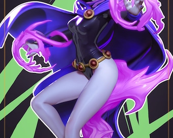 Superheroína mitad demonio / Figura de resina para kit de garaje / Arte de fan de cómics de dibujos animados / Figuras Nomnom / Impresión 3D