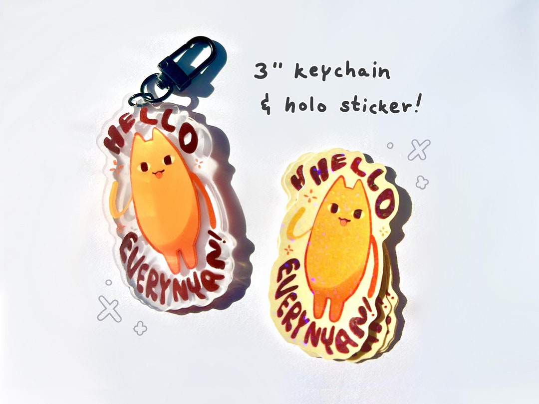 Hello Everynyan 3 Acrylic Keychain Azumanga Daioh Charm Etsy