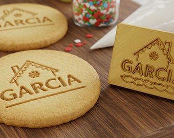 Personalized Christmas Cookie Stamp 3D Print | Family Name Design | Festive Baking Tool | Holiday Tradition