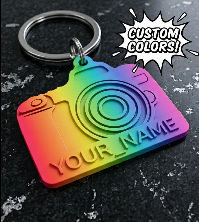 Custom Camera Key Chain Name Tag | Personalized Photographer Gift ...