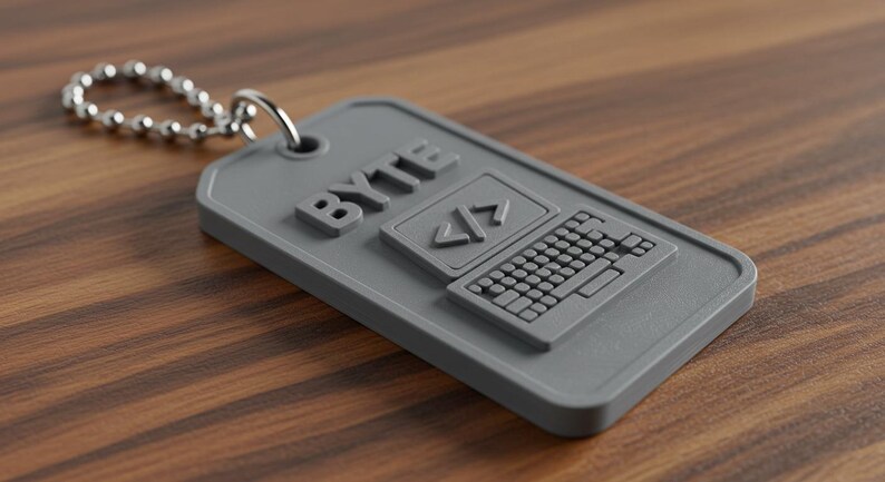 Custom Tech Key Chain Name Tag | Programmer Coder Tag | Personalized 3D ...
