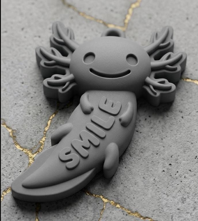 Custom Axolotl Key Chain Name Tag | Cute Walking Fish Animal Gift ...