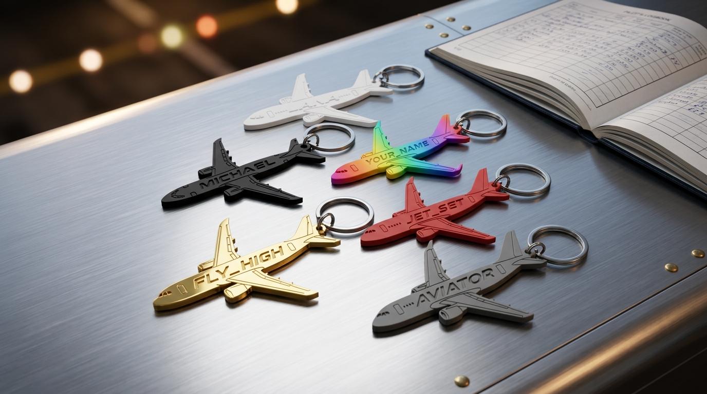 Custom Airplane Key Chain Name Tag | Personalized Aviation Pilot Gift ...