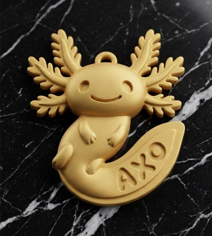 Custom Axolotl Key Chain Name Tag | Cute Walking Fish Animal Gift ...