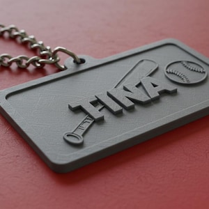 Custom Baseball Key Chain Name Tag | Home Run Slugger Tag | Personalized 3D Print Gift | Keys, Backpack, Bag Charm