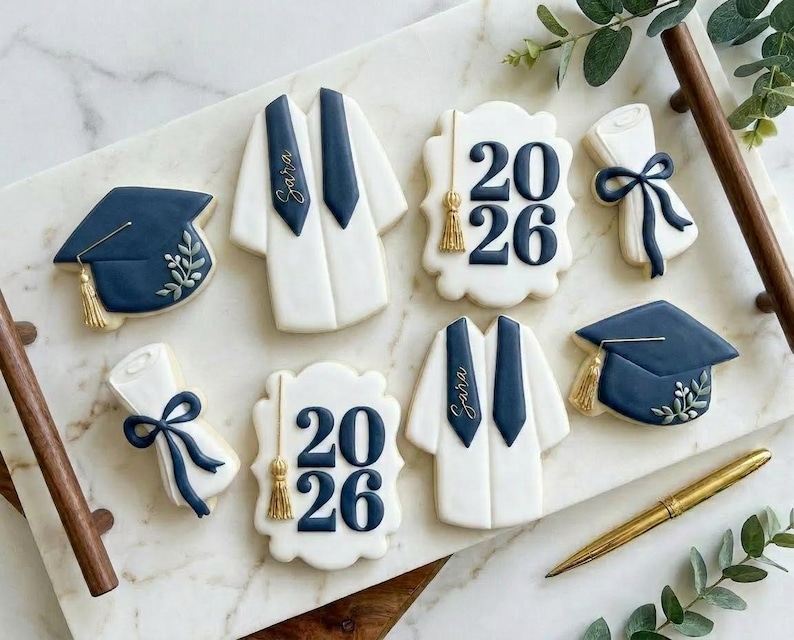 Grad Robe Cookies Graduation Sugar Cookies | Hand-decorated Custom Colors | Cap Gown ...