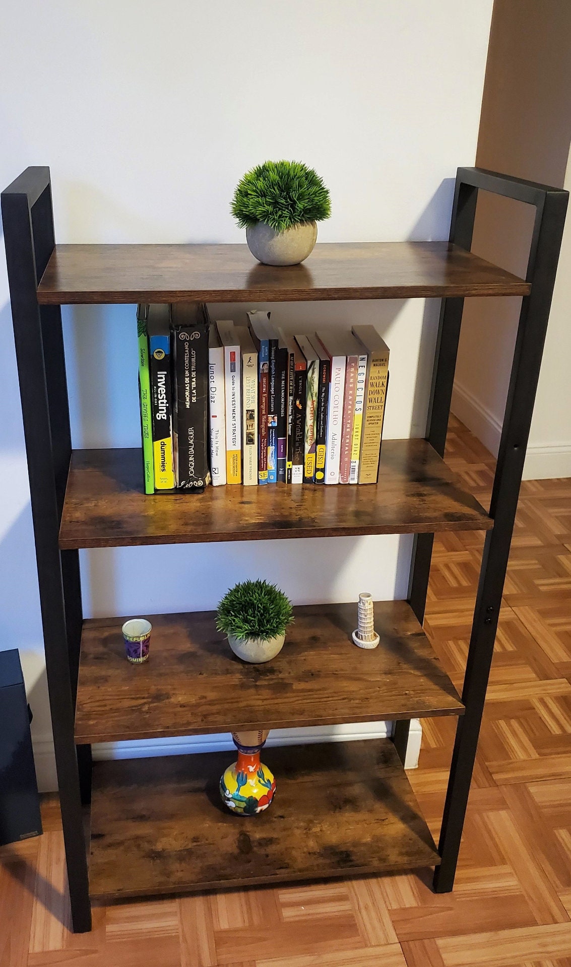 4 Tier Bookshelf Storage Unit Bookcase With Open Shelves Brown Etsy
