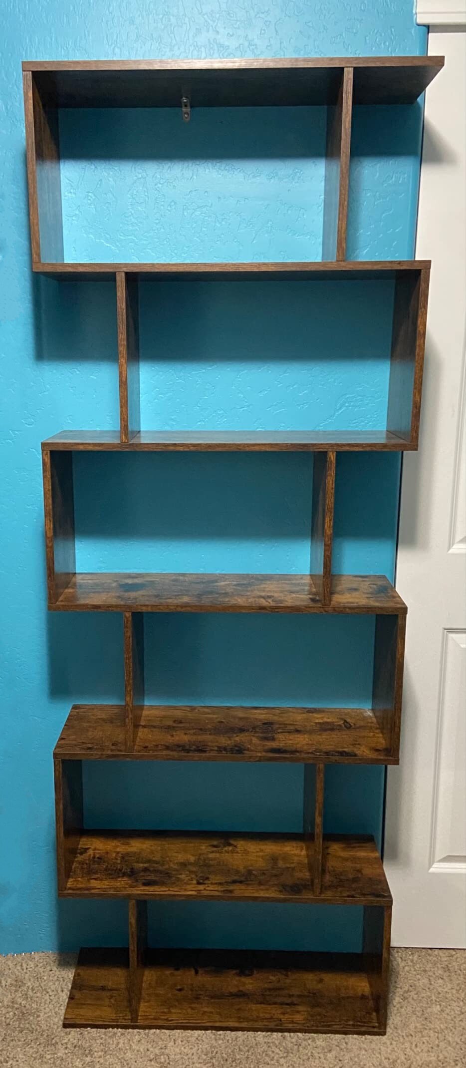 Tall Rustic Brown Bookcase Bookshelf Storage Shelf Living Room Etsy