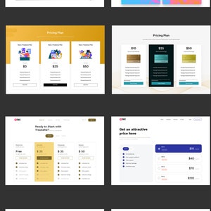 May include: A comparison of different pricing plans for a service or product. The plans are displayed in a table format with different features and prices. The plans are labeled as "Free", "$25", "$35", and "$50".