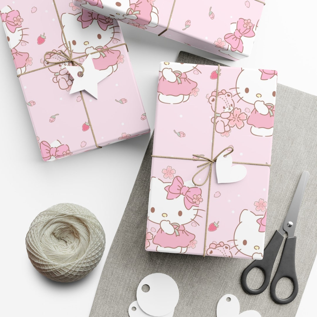 Hello Kitty Gift Wrap Papers Kawaii Wrapping Paper Wrapping Paper Sheet