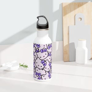 Bonita botella de acero inoxidable de Hello Kitty, reutilizable, divertida vajilla para niños para la escuela