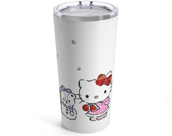 Hello Kitty-mugg | Smal mugg på 60 cl | Mugg i rostfritt stål | Återanvändbar mugg | Resemugg | Isolerad mugg | Kawaii-mugg