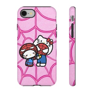 Hello Kitty and spider man Tough Cases | Hello Kitty phone Case Cover | Protective Case | phone Cover | Kawaii phone Case image 2