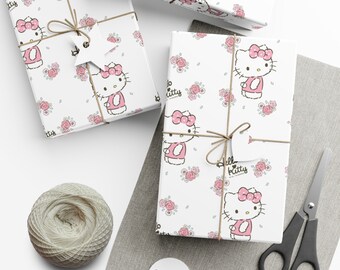 Hello Kitty-cadeaupapier | Kawaii-cadeaupapier | Vel inpakpapier | Luxe cadeauverpakking | Verjaardagscadeauverpakking | Vellen cadeaupapier