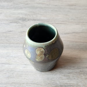 Ceramic bud Vase Handmade small pottery vase Porcelain crystalline vase made in Australia Deep green mirror finish SECOND Marked down. image 7