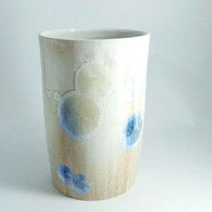Handmade porcelain pottery utensil holder Unique ceramic vase Crystalline glaze ceramic image 3