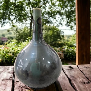 Handmade pottery vase -Blue Crystalline glaze ceramic vase - Flower vase - unique gift for her - For flower lovers. - Second