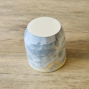 Small handmade pottery cup with crystalline glaze Hand made Ceramic tumbler pencil holder ceramic cylinder pottery mug image 7