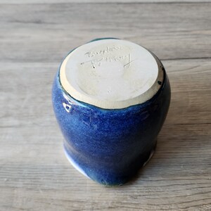 Handmade pottery Jug, 400ml ceramic creamer, Australian-made milk jug, mottled Blue creamer, gravy boat, milk jug, small pitcher image 9
