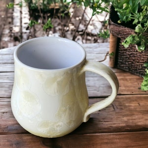 Handmade Pottery mug Australia - Crystalline glazes blue mug - handmade Ceramic crystal mug - unique gift - microwave safe mug
