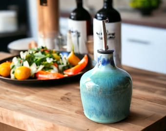Hand made Pottery Oil Bottle - Ceramic Olive oil pourer - Oil dispencermade in Australia