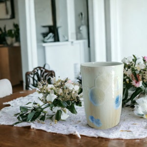 Handmade porcelain pottery utensil holder Unique ceramic vase Crystalline glaze ceramic image 2