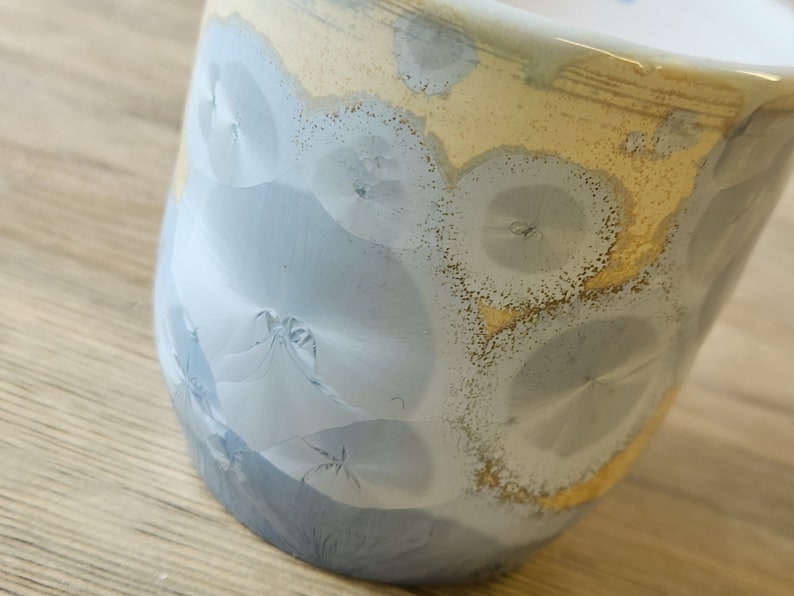 Small handmade pottery cup with crystalline glaze Hand made Ceramic tumbler pencil holder ceramic cylinder pottery mug image 9