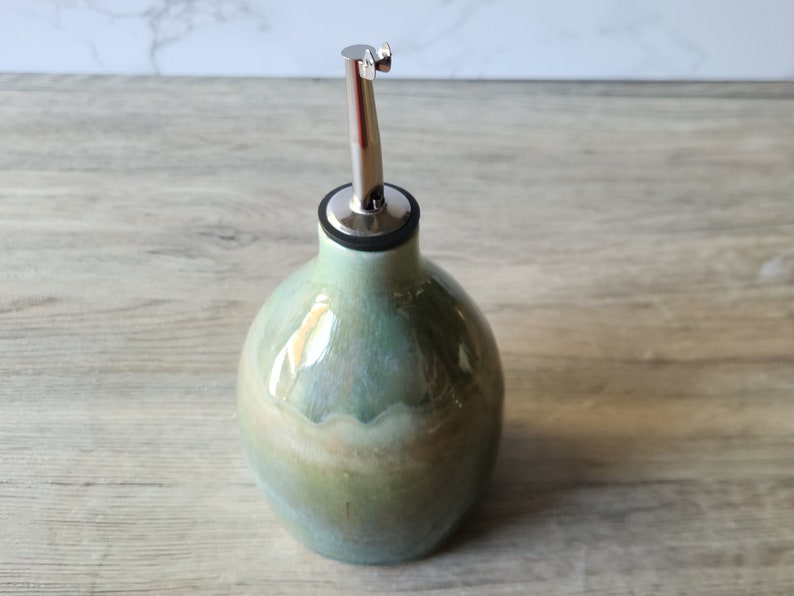 Hand made Pottery Oil Bottle Ceramic Olive oil pourer Oil dispencer made in Australia vinegar bottle image 5