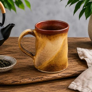 Handmade Ceramic Mug 350ml | Australian Pottery Coffee Mug | Bush Creek Earth Stoneware Mug | Earthy Brown Mug | Gift Idea
