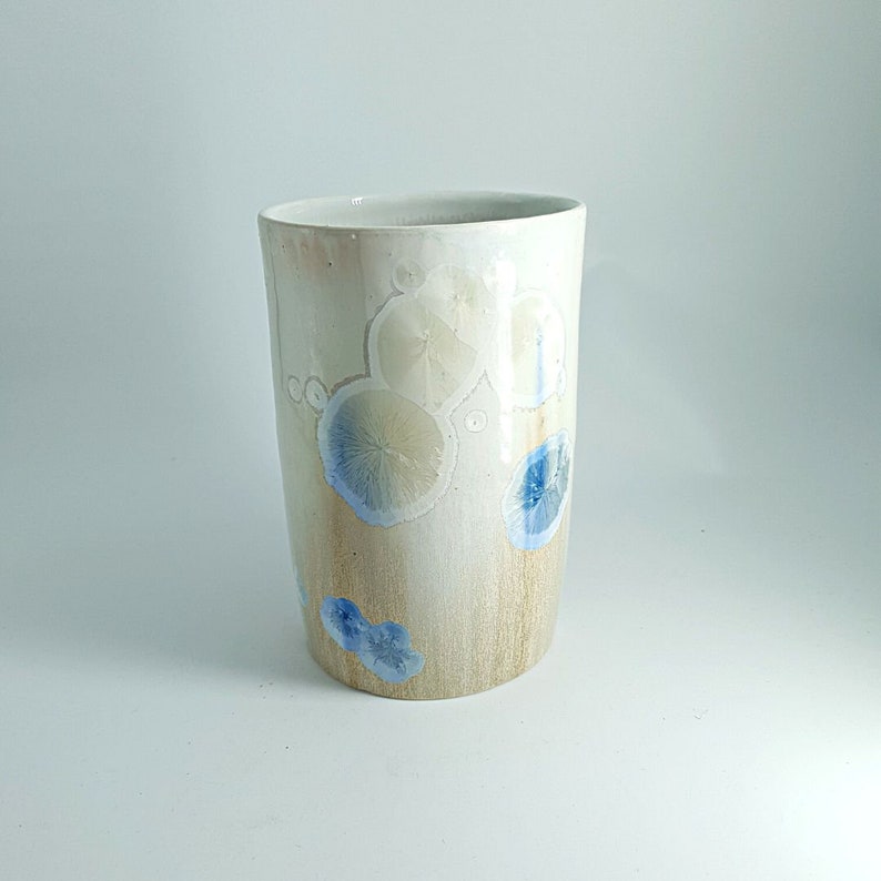 Handmade porcelain pottery utensil holder Unique ceramic vase Crystalline glaze ceramic image 4