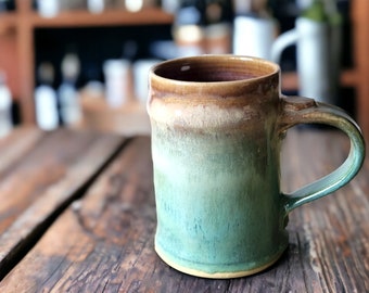 Handmade Pottery Stein  - Ceramic pint size mug - man-size tankard - outback Australia inspired stein - 500ml ceramic beer mug - Pint Pot