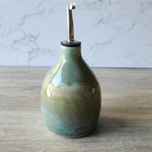 Hand made Pottery Oil Bottle Ceramic Olive oil pourer Oil dispencer made in Australia vinegar bottle image 4