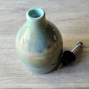 Hand made Pottery Oil Bottle Ceramic Olive oil pourer Oil dispencer made in Australia vinegar bottle image 7