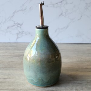 Hand made Pottery Oil Bottle Ceramic Olive oil pourer Oil dispencer made in Australia vinegar bottle image 3