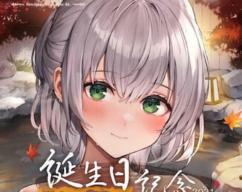 Shirogane Noel Hololive Verjaardagsartikelen + handgetekende handtekening ansichtkaart