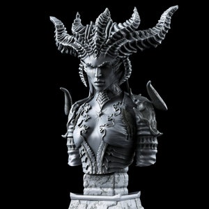 Lilith Diablo 3D Printed Bust- Resin- Fotis Mint-12K Ultra High Quality Model