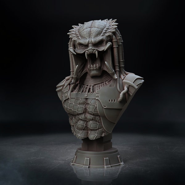 Predator 3D Printed Bust- Resin-Fotis Mint-8K Ultra High Quality Model