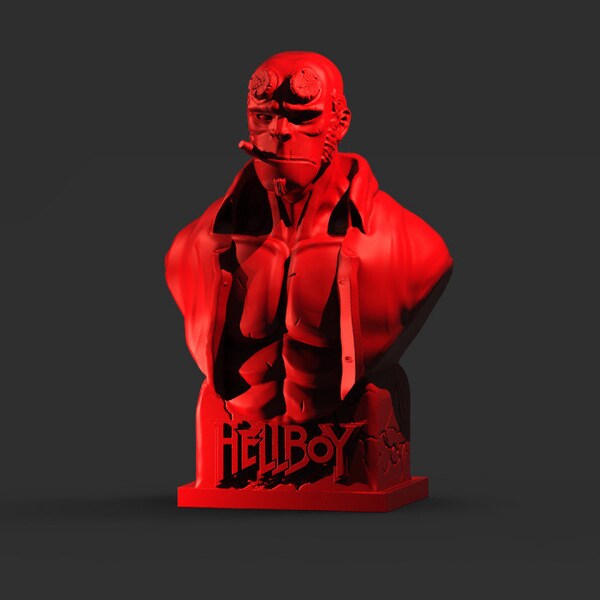 Hellboy 3D Printed Bust- Resin- Fotis Mint-8K Ultra High Quality Model