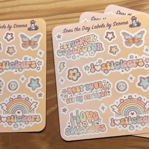 Stickers, sticker sheet, sticker obsessed, sticker collection, sticker collector, sticker, I love stickers, sticker love