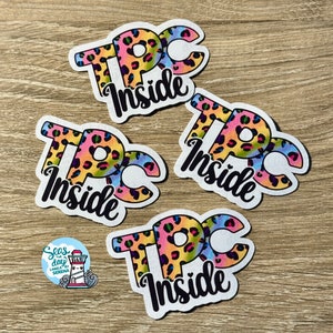 Traveling Postcard inside, traveling postcard sticker, TPC stickers, send more snail mail, happy mail, rainbow, colorful, sticker collector