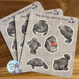 Manatee sticker sheet