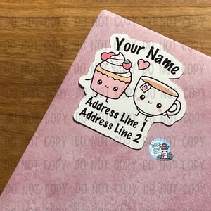 Address label, personalized, address, addy label, custom address label, personalized address label, snail mail, cupcake, tea, kawaii, penpal