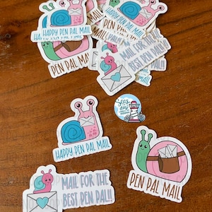 Stickers, penpal, snail mail, sticker collection, sticker obsessed, snails, send more snail mail, penpal mail, letters, journal, scrapbook